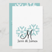 Winter Wedding Monogram Weddenschappen Kaart (Voorkant / Achterkant)