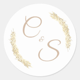 Winter Wedding Monogrammed Briefpapier Sticker