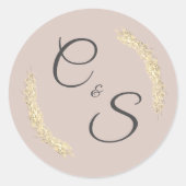 Winter Wedding Monogrammed Briefpapier Sticker (Voorkant)