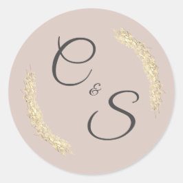 Winter Wedding Monogrammed Briefpapier Sticker