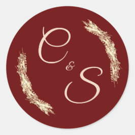 Winter Wedding Monogrammed Briefpapier Sticker