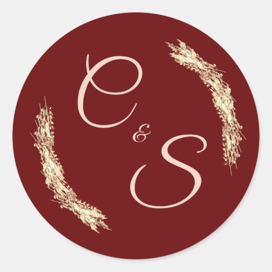 Winter Wedding Monogrammed Briefpapier Sticker (Voorkant)