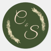 Winter Wedding Monogrammed Briefpapier Sticker (Voorkant)