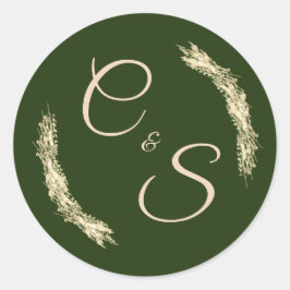 Winter Wedding Monogrammed Briefpapier Sticker