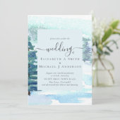 Winter Wedding Mountain Pine Trees Snow (Staand voorkant)