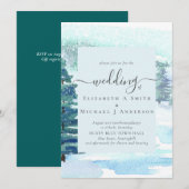 Winter Wedding Mountain Pine Trees Snow (Voorkant / Achterkant)