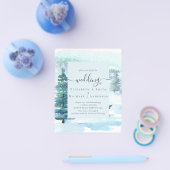Winter Wedding Mountain Pine Trees Snow Flyer (Enkel)