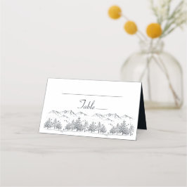 Winter Wedding Mountain Rustic, Country Slate Grey Plaatskaartje