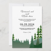 Winter Wedding Mountain Trees Invitation Kaart (Voorkant)