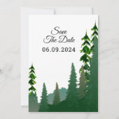 Winter Wedding Mountain Trees Invitation Kaart (Achterkant)
