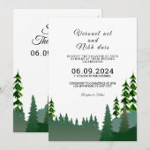 Winter Wedding Mountain Trees Invitation Kaart (Voorkant / Achterkant)
