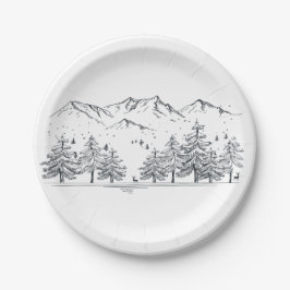 Winter Wedding Mountains Natuur Treat Land Papieren Bordje
