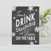 Winter Wedding nodigt tijd uit om Champagne te Dri Kaart (Staand voorkant)