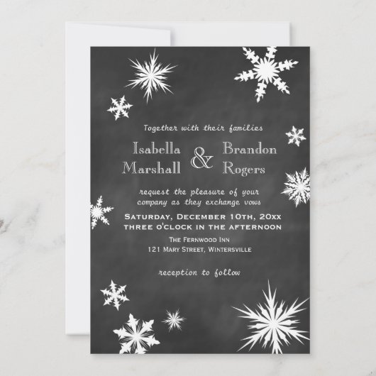 Winter Wedding nodigt tijd uit om Champagne te Dri Kaart (Achterkant)