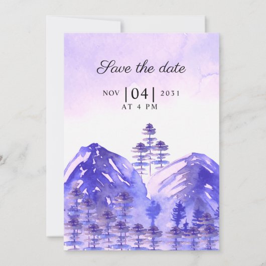 Winter Wedding Party Kaart Sjabloon (Achterkant)