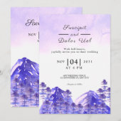 Winter Wedding Party Kaart Sjabloon (Voorkant / Achterkant)