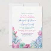 Winter Wedding Pastels Succulent Party Uitnodiging (Voorkant)