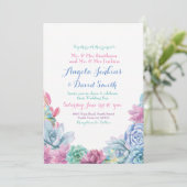 Winter Wedding Pastels Succulent Party Uitnodiging (Staand voorkant)