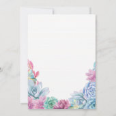 Winter Wedding Pastels Succulent Party Uitnodiging (Achterkant)