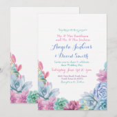 Winter Wedding Pastels Succulent Party Uitnodiging (Voorkant / Achterkant)
