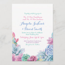 Winter Wedding Pastels Succulent Party Uitnodiging