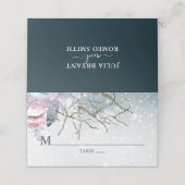 Winter Wedding Personalized Floral Plaatskaartje (Buitenkant ongevouwen)