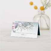 Winter Wedding Personalized Floral Plaatskaartje (Voorkant)