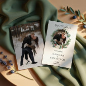 Winter Wedding Photo Save the Date Kaart