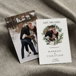 Winter Wedding Photo Save the Date Kaart