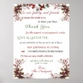 Winter Wedding Pine Cones Holly Red Berries Poster (Voorkant)