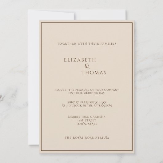 Winter Wedding Pine Cones Pine Naalden Kaart (Achterkant)