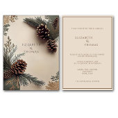 Winter Wedding Pine Cones Pine Naalden Kaart