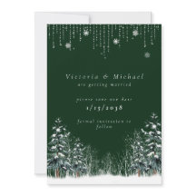 Winter Wedding Pine Trees Snowflakes