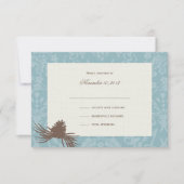 Winter Wedding Pinecones Respons RSVP Kaartje (Voorkant)