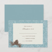 Winter Wedding Pinecones Respons RSVP Kaartje (Voorkant / Achterkant)