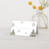 Winter Wedding Place Card Kerstbruiloft Plaatskaartje (Voorkant)