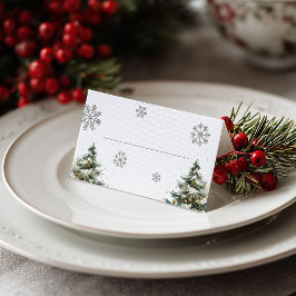 Winter Wedding Place Card Kerstbruiloft Plaatskaartje