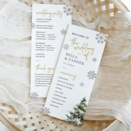 Winter Wedding Programma Kerst Wedding Programma Programmakaart