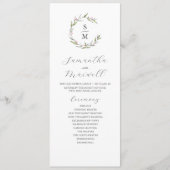 Winter Wedding Programma's Waterverf & Ink Botanic Kaart (Voorkant)