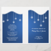 Winter Wedding Programme Snowflake Decoration Blue (Voorkant)