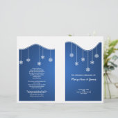 Winter Wedding Programme Snowflake Decoration Blue (Staand voorkant)