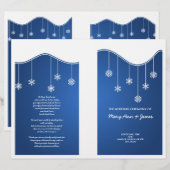 Winter Wedding Programme Snowflake Decoration Blue (Voorkant / Achterkant)