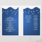 Winter Wedding Programme Snowflake Decoration Blue (Achterkant)