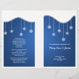 Winter Wedding Programme Snowflake Decoration Blue