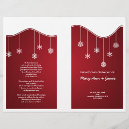 Winter Wedding Programme Snowflake Decoration Red