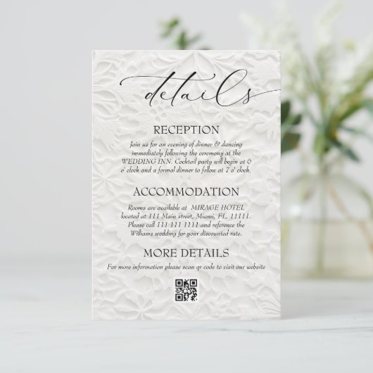 Winter Wedding QR Code Details Informatiekaartje (Staand voorkant)