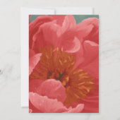 Winter Wedding Red Peony Gold Faux Glitter Diamond Kaart (Achterkant)