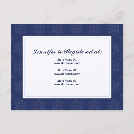 Winter Wedding Registry Card bij de marine op Crea Informatiekaartje (Voorkant)