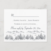 Winter Wedding RSVP Mountain Trees Country Rustic Uitnodiging Briefkaart (Voorkant)