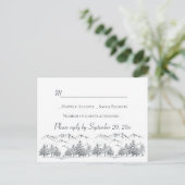 Winter Wedding RSVP Mountain Trees Country Rustic Uitnodiging Briefkaart (Staand voorkant)